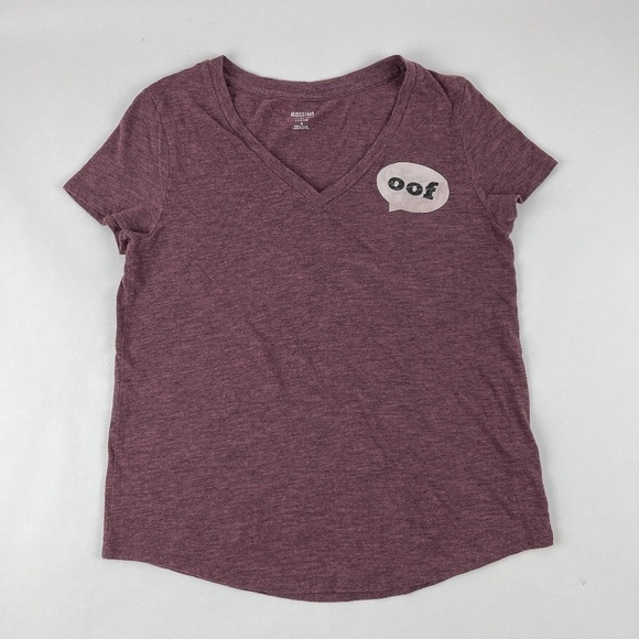 Mossimo Womens Graphic Tee Pink Vneck Medium - Picture 2 of 7